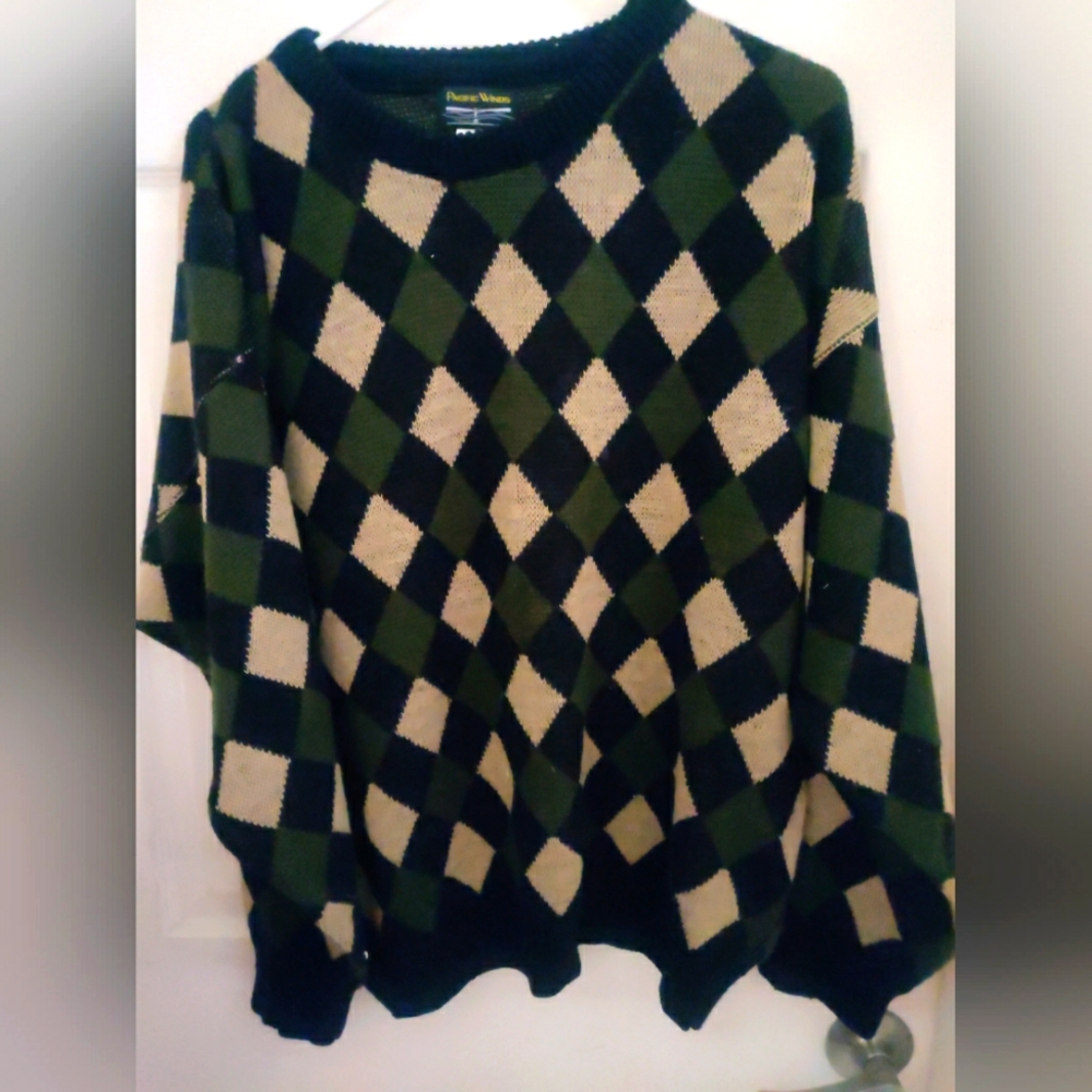Vtg 90s PACIFIC WINDS Sweater Large Crew Neck Pullover RETRO Crosby Style.